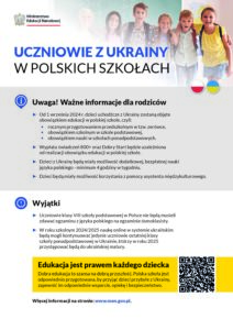 Read more about the article UCZNIOWIE Z UKRAINY W POLSKICH SZKOŁACH